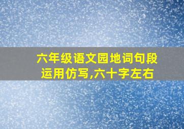 六年级语文园地词句段运用仿写,六十字左右