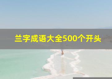 兰字成语大全500个开头