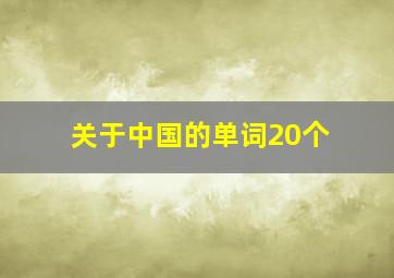 关于中国的单词20个