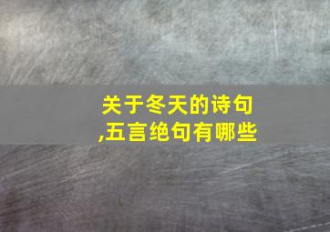 关于冬天的诗句,五言绝句有哪些