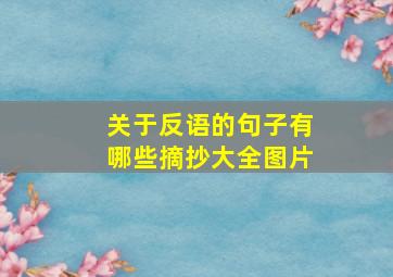 关于反语的句子有哪些摘抄大全图片