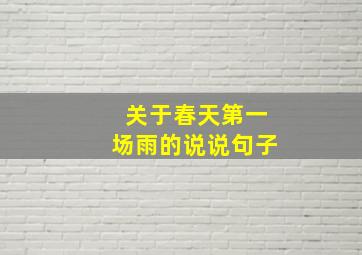 关于春天第一场雨的说说句子