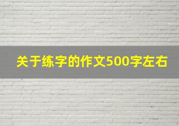 关于练字的作文500字左右