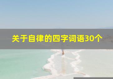 关于自律的四字词语30个