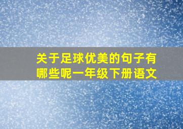 关于足球优美的句子有哪些呢一年级下册语文