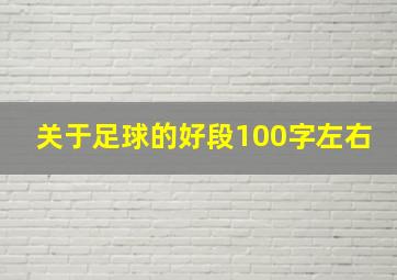 关于足球的好段100字左右