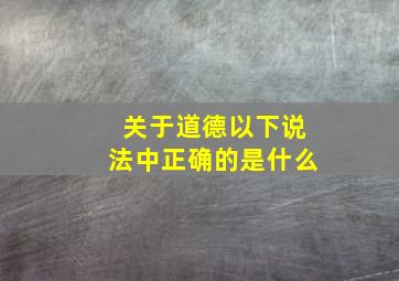 关于道德以下说法中正确的是什么