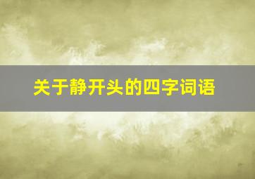 关于静开头的四字词语