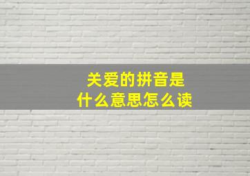 关爱的拼音是什么意思怎么读