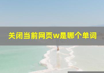 关闭当前网页w是哪个单词