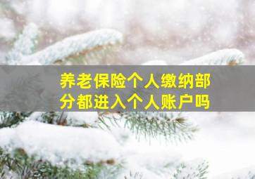 养老保险个人缴纳部分都进入个人账户吗