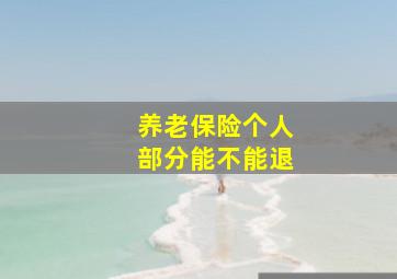 养老保险个人部分能不能退