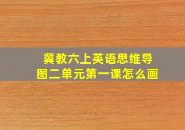 冀教六上英语思维导图二单元第一课怎么画