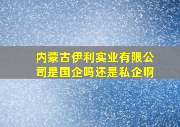 内蒙古伊利实业有限公司是国企吗还是私企啊