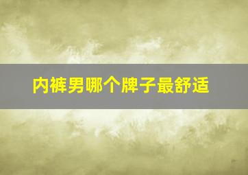 内裤男哪个牌子最舒适