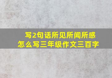 写2句话所见所闻所感怎么写三年级作文三百字