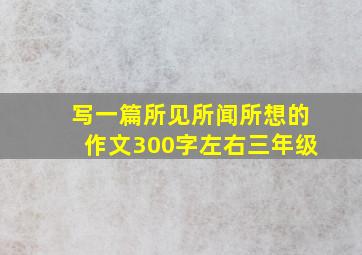 写一篇所见所闻所想的作文300字左右三年级