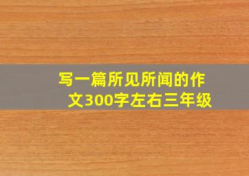 写一篇所见所闻的作文300字左右三年级