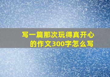 写一篇那次玩得真开心的作文300字怎么写