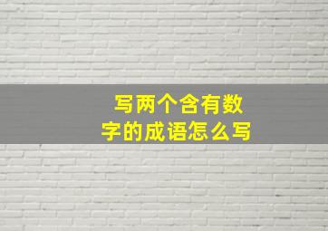 写两个含有数字的成语怎么写