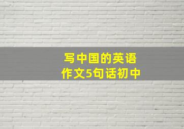 写中国的英语作文5句话初中