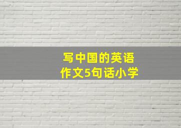 写中国的英语作文5句话小学