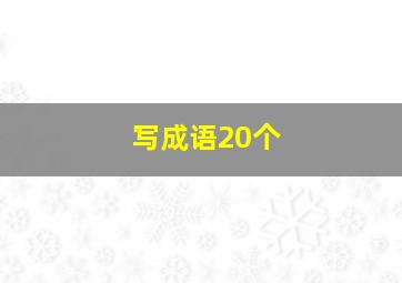 写成语20个