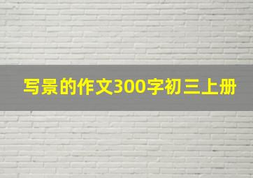 写景的作文300字初三上册