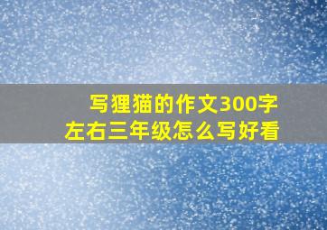 写狸猫的作文300字左右三年级怎么写好看