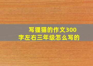 写狸猫的作文300字左右三年级怎么写的