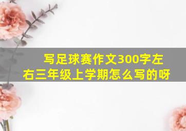 写足球赛作文300字左右三年级上学期怎么写的呀