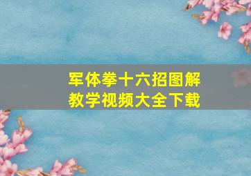 军体拳十六招图解教学视频大全下载