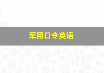 军用口令英语