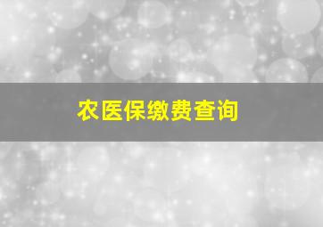 农医保缴费查询