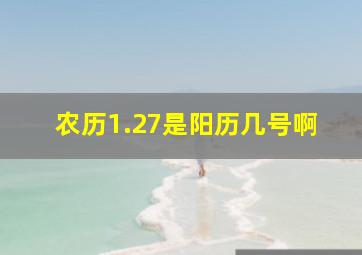 农历1.27是阳历几号啊