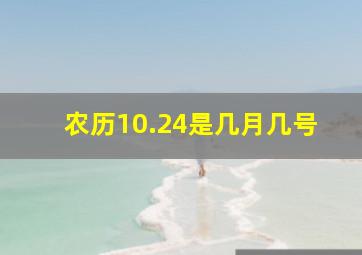 农历10.24是几月几号