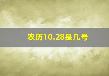 农历10.28是几号