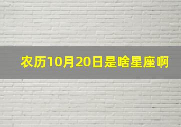 农历10月20日是啥星座啊