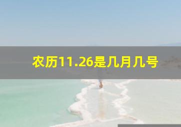 农历11.26是几月几号