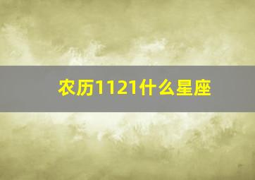 农历1121什么星座