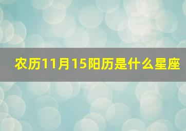 农历11月15阳历是什么星座