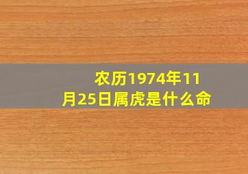 农历1974年11月25日属虎是什么命