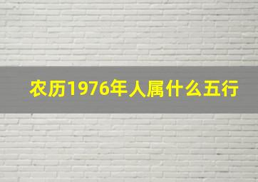 农历1976年人属什么五行