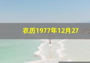 农历1977年12月27