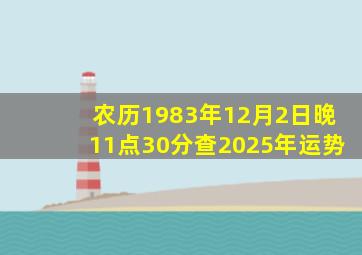 农历1983年12月2日晚11点30分查2025年运势