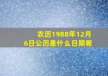 农历1988年12月6日公历是什么日期呢