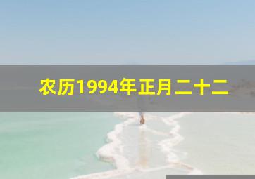 农历1994年正月二十二