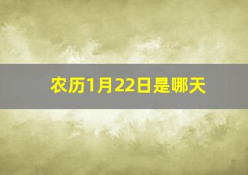 农历1月22日是哪天