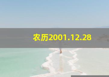 农历2001.12.28