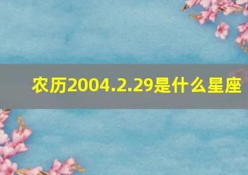 农历2004.2.29是什么星座